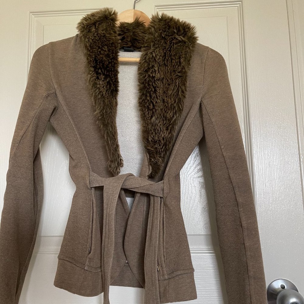 Armani Exchange Faux Fur Trim Jacket